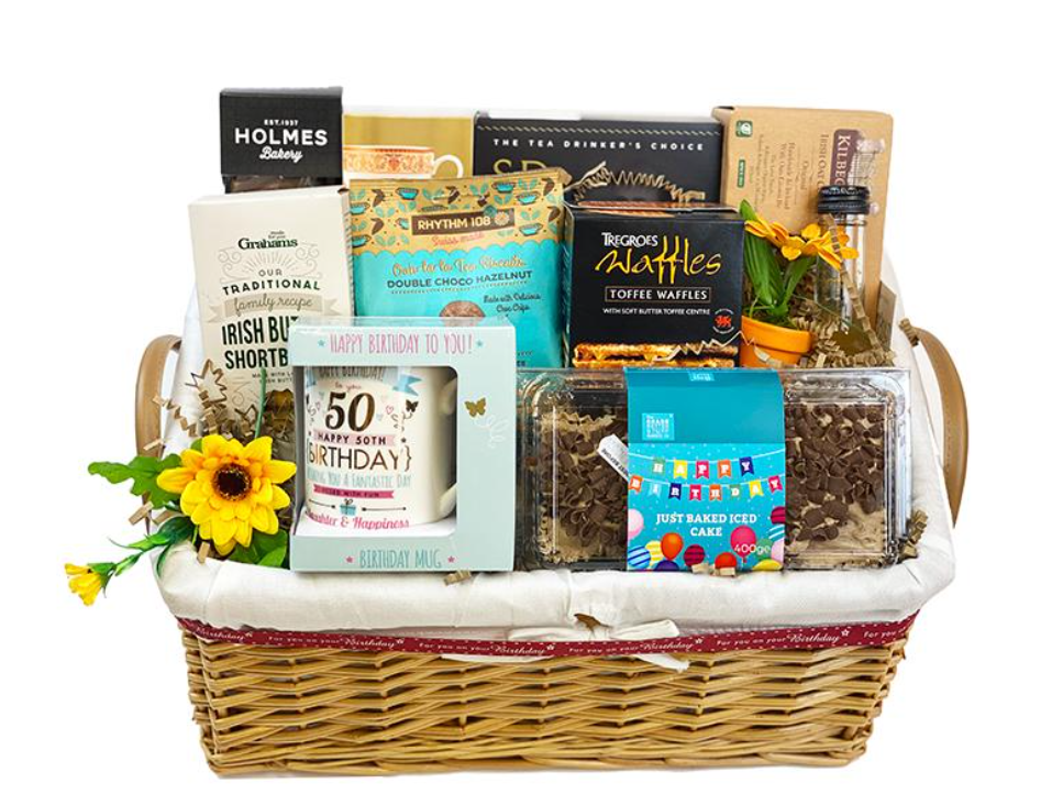 Personalized birthday gift basket