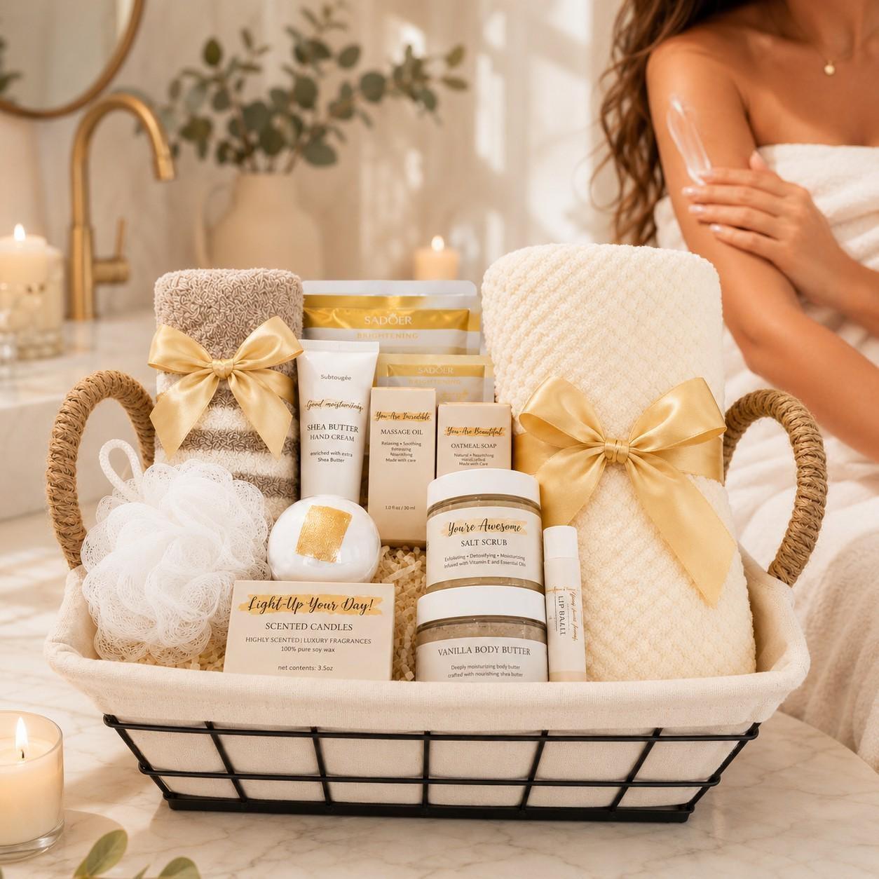 Luxury spa gift basket